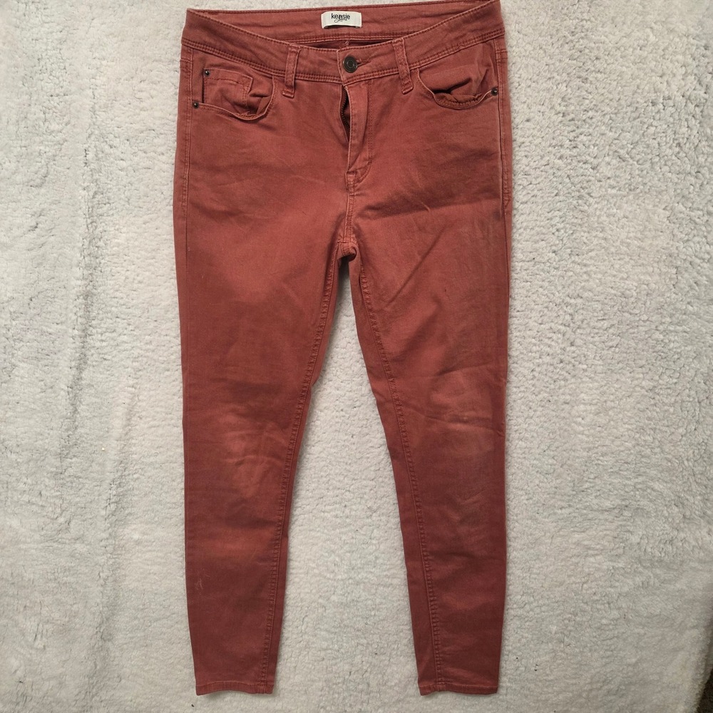 Kensie Jeans Effortless Ankle Mid Rise Women's Size 4 27 Red Pink Skinny